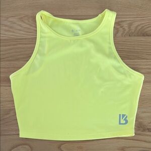 BuffBunny Collection Yellow Fitted Crop Tank Top